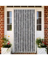 Rideau anti-mouches gris et noir 100x200 cm chenille | Mobilier & Déco