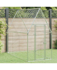 Cage pour poules argenté 200x100x190 cm acier galvanisé | Mobilier & Déco