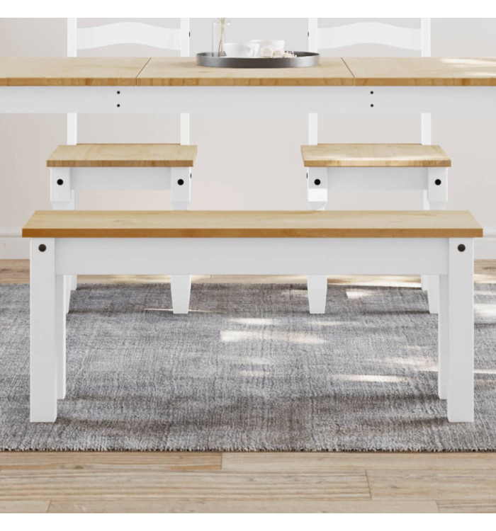 Banc à manger Panama blanc 105x30x45 cm bois massif de pin | Mobilier & Déco