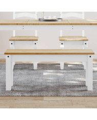 Banc à manger Panama blanc 105x30x45 cm bois massif de pin | Mobilier & Déco
