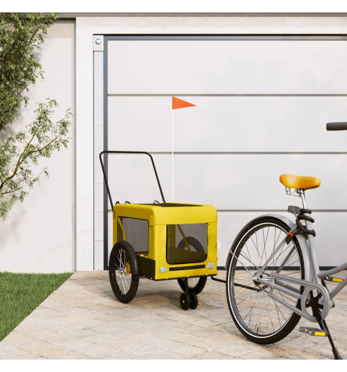 Remorque de vélo pour animaux de compagnie jaune et noir | Mobilier & Déco