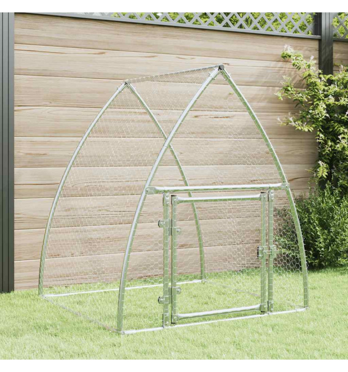 Cage pour poules argenté 100x105x120 cm acier galvanisé | Mobilier & Déco