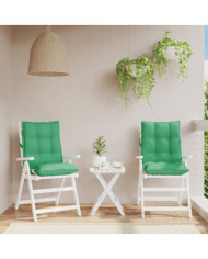 Coussins de chaise à dossier bas lot de 2 vert tissu oxford | Mobilier & Déco