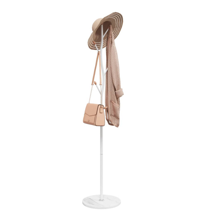 Porte-manteau blanc 177 cm fer enduit de poudre | Mobilier & Déco