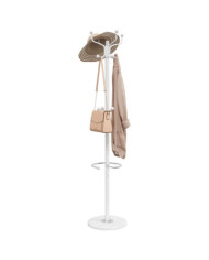Porte-manteau avec porte-parapluie blanc fer enduit de poudre | Mobilier & Déco