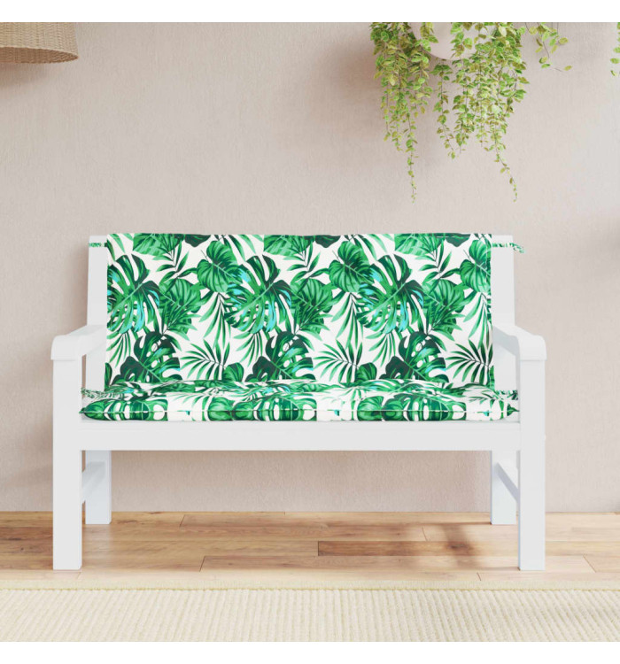 Coussins de banc de jardin lot de 2 motif de feuilles | Mobilier & Déco