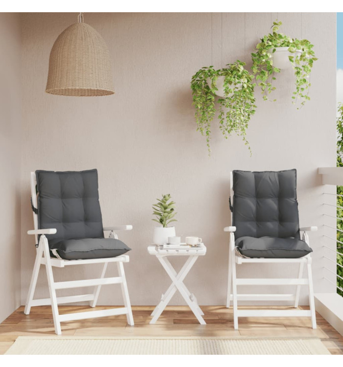 Coussins de chaise à dossier bas lot de 2 anthracite | Mobilier & Déco