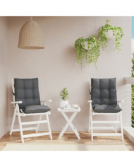 Coussins de chaise à dossier bas lot de 2 anthracite | Mobilier & Déco