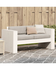 Canapé de jardin 2 places blanc 134x60x62 cm bois de pin massif | Mobilier & Déco