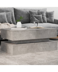 Table basse avec lumières LED gris béton 90x50x40 cm | Mobilier & Déco