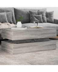 Table basse avec lumières LED gris sonoma 90x50x40 cm | Mobilier & Déco