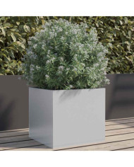 Jardinière argenté 32x30x29 cm acier galvanisé | Mobilier & Déco