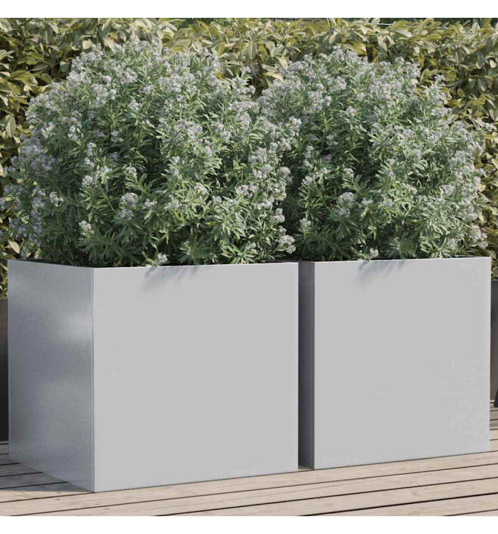 Jardinières 2 pcs argenté 49x47x46 cm acier galvanisé | Mobilier & Déco