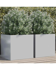Jardinières 2 pcs argenté 49x47x46 cm acier galvanisé | Mobilier & Déco