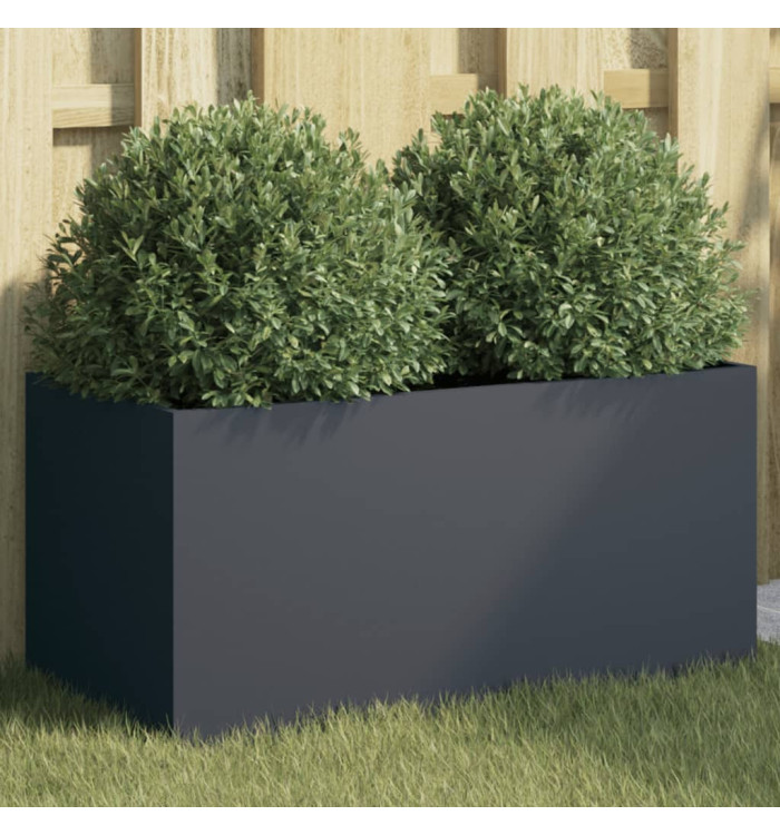 Jardinière anthracite 62x30x29 cm acier | Mobilier & Déco