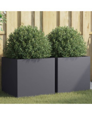 Jardinières 2 pcs anthracite 49x47x46 cm acier | Mobilier & Déco