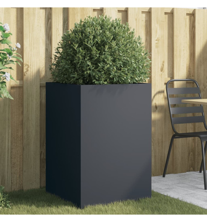 Jardinière anthracite 52x48x75 cm acier | Mobilier & Déco