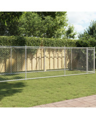 Cage pour chien avec porte gris 8x2x1,5 m acier galvanisé | Mobilier & Déco