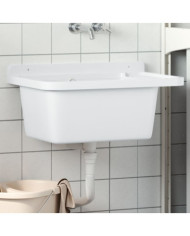 Évier utilitaire pour montage murale blanc 60x40x28 cm résine | Mobilier & Déco