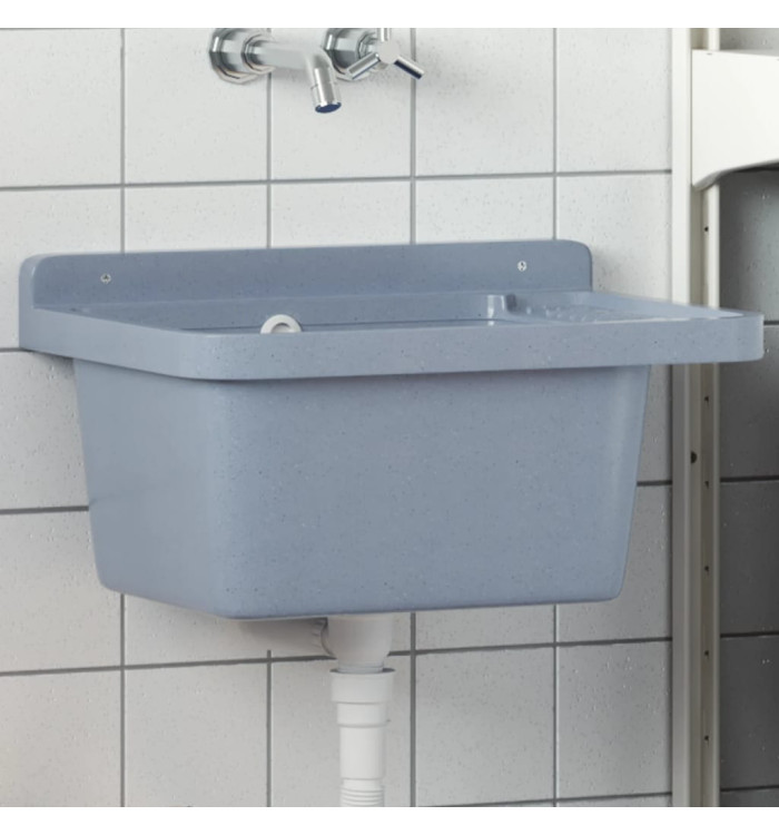 Lavabo pour montage murale gris 50x35x24 cm résine | Mobilier & Déco