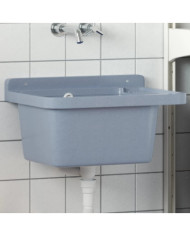 Lavabo pour montage murale gris 50x35x24 cm résine | Mobilier & Déco