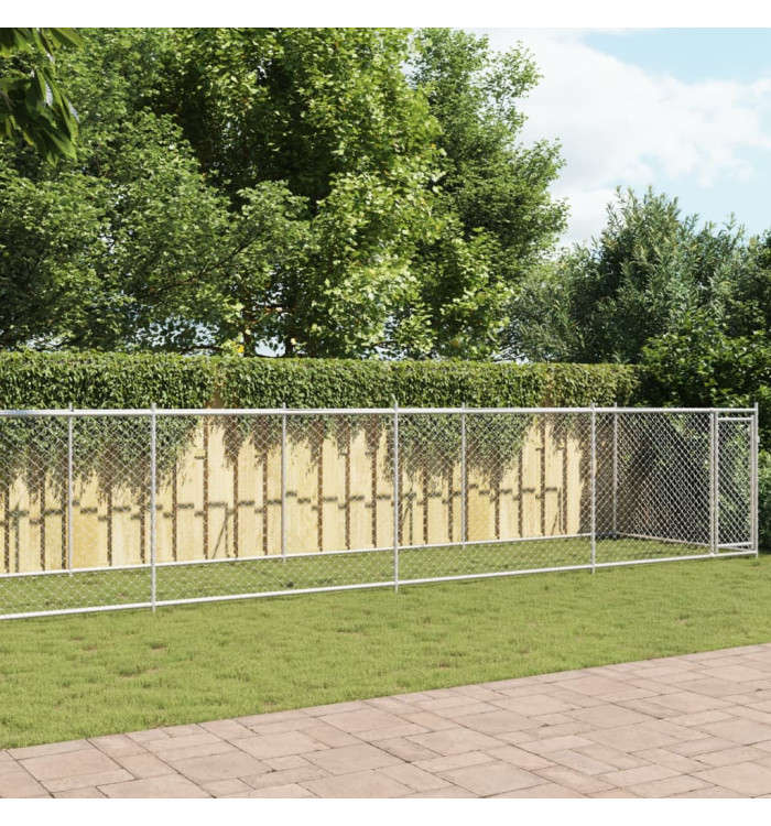 Cage pour chien avec porte gris 12x2x1,5 m acier galvanisé | Mobilier & Déco