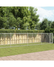 Cage pour chien avec porte gris 12x2x1,5 m acier galvanisé | Mobilier & Déco