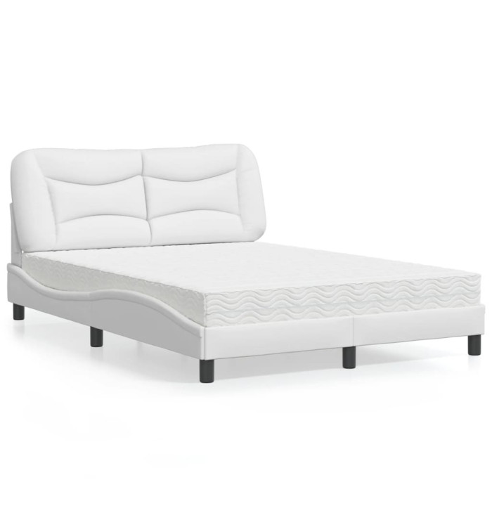 Lit avec matelas blanc 120x200 cm similicuir | Mobilier & Déco