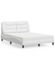 Lit avec matelas blanc 120x200 cm similicuir | Mobilier & Déco