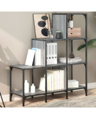 Bibliothèque sonoma gris 92x30x102 cm bois ingénierie et métal | Mobilier & Déco
