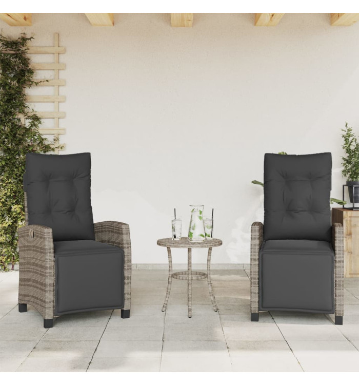 Chaises inclinables de jardin lot de 2 et repose-pied rotin | Mobilier & Déco