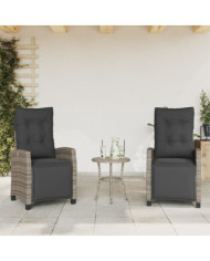 Chaises inclinables de jardin lot de 2 et repose-pied rotin | Mobilier & Déco