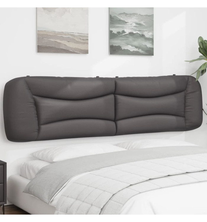 Coussin de tête de lit gris 200 cm similicuir | Mobilier & Déco