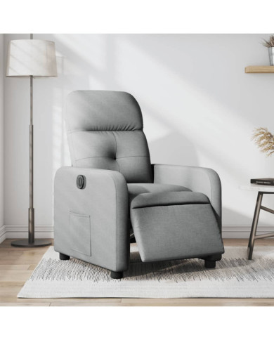 Fauteuil inclinable électrique Gris clair Tissu | Mobilier & Déco