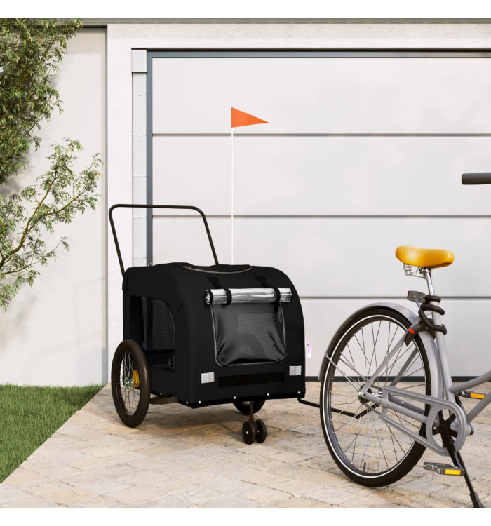 Remorque de vélo pour animaux de compagnie noir | Mobilier & Déco