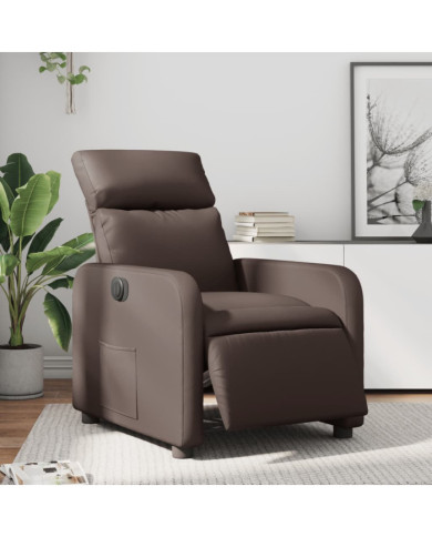 Fauteuil inclinable électrique Marron Similicuir | Mobilier & Déco