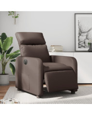 Fauteuil inclinable électrique Marron Similicuir | Mobilier & Déco