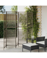 Cloison de séparation 6 panneaux gris résine tressée | Mobilier & Déco