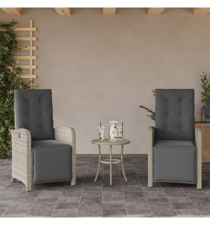 Chaises inclinables de jardin lot de 2 avec repose-pied rotin | Mobilier & Déco