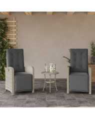 Chaises inclinables de jardin lot de 2 avec repose-pied rotin | Mobilier & Déco