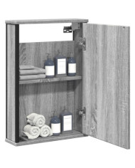 Armoire à miroir de salle de bain sonoma gris bois d’ingénierie | Mobilier & Déco