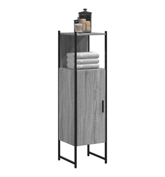 Armoire de salle de bain sonoma gris 33x33x120,5 cm | Mobilier & Déco
