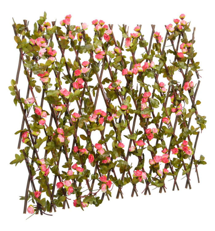  Treillis de lierre artificiel extensible rose foncé 180x60 cm | Mobilier & Déco