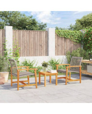 Chaises de jardin lot de 2 gris résine tressée et bois d’acacia | Mobilier & Déco