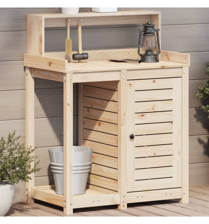 Table de rempotage et étagères 82,5x50x109,5 cm bois massif pin | Mobilier & Déco