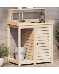 Table de rempotage et étagères 82,5x50x109,5 cm bois massif pin | Mobilier & Déco