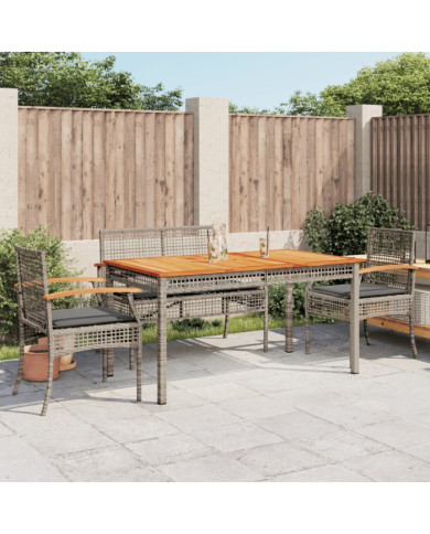 Ensemble à manger de jardin 5 pcs coussins gris résine tressée | Mobilier & Déco