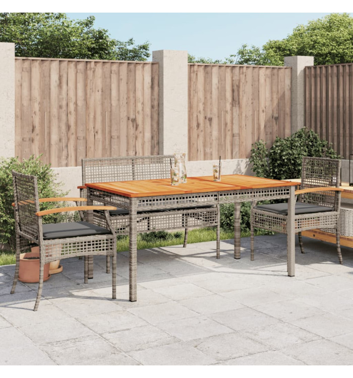 Ensemble à manger de jardin 5 pcs coussins gris résine tressée | Mobilier & Déco