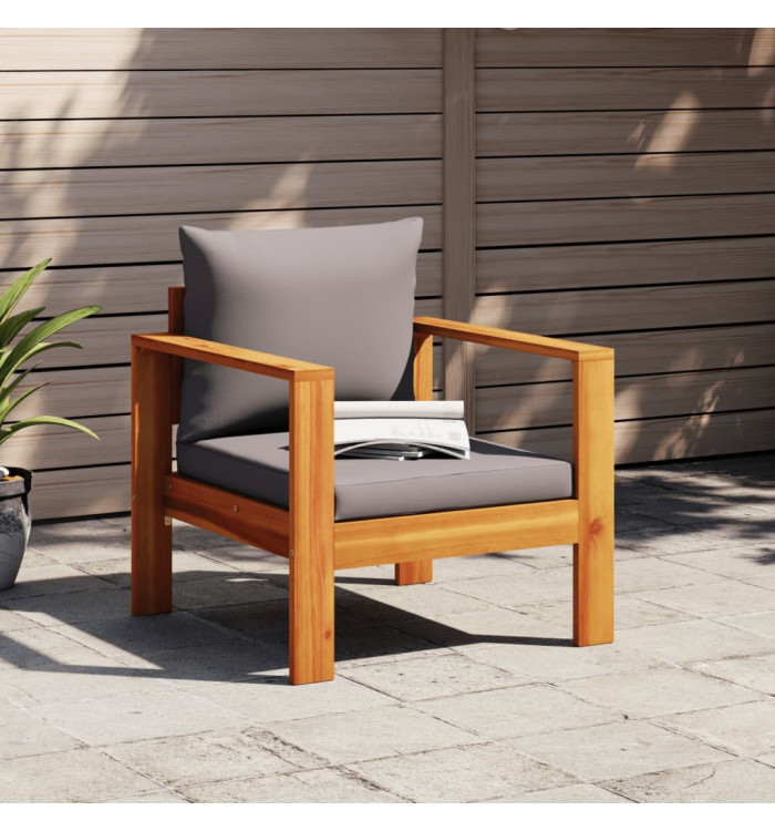 Chaise de jardin avec coussins bois massif d'acacia | Mobilier & Déco