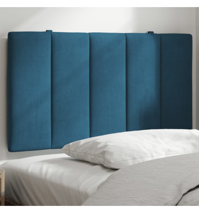 Coussin de tête de lit bleu 80 cm velours | Mobilier & Déco